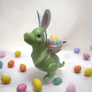 Green Dinosaur Easter Bunny decor